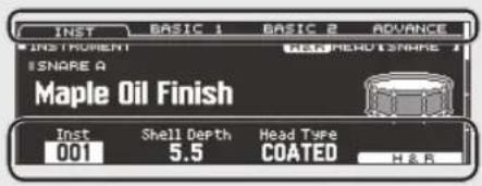 ROLAND TD-50KVX - Changement d'onglets et specifications des fonctions (boutons [F1]-[F5], commandes [R1]-[R3]) - 1