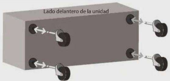 ROLAND GA-212 - Colocación y retirada de las ruedas (solo el modelo GA-212) - 2