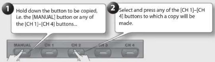 ROLAND GA-212 - Copying the button settings - 1