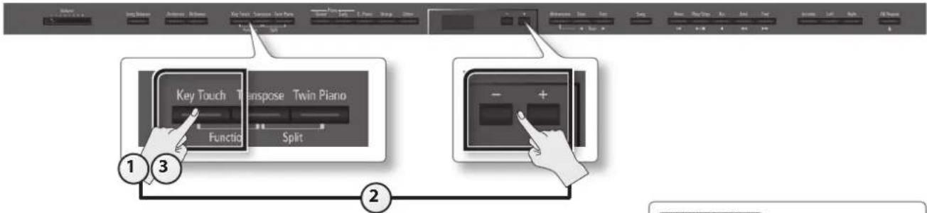 ROLAND DP90Se - 調整鍵盤的反應(Key Touch) - 1