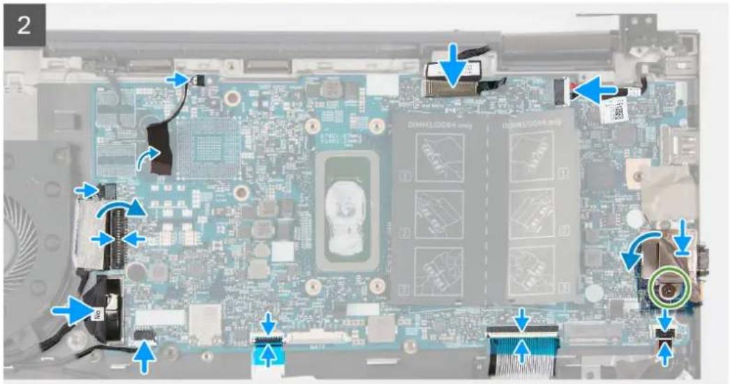 DELL Inspiron 7506 - Figure 2. Connecteurs de la carte système - 7