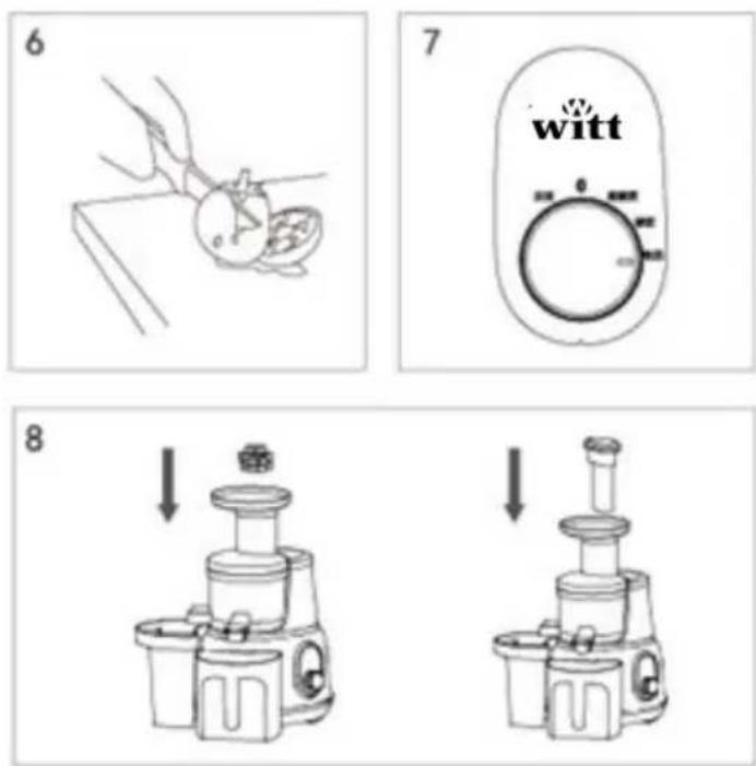 Witt WPS200B - Fremgangsmåte: fyll ingrediensene i slowjuiceren - 1