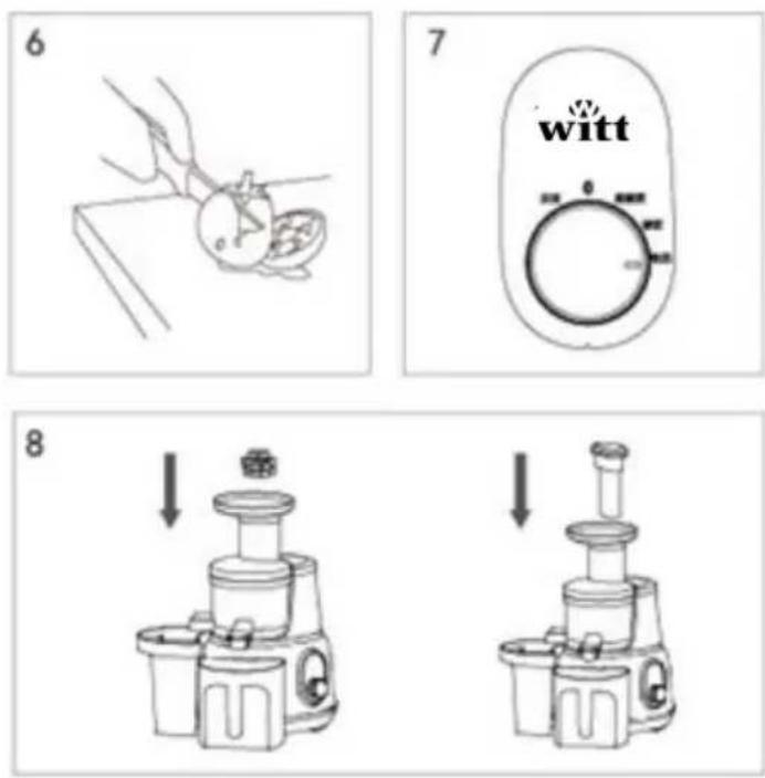 Witt WPS200B - Gör sā har: lagg ingredientenserna i slowjuicern - 1