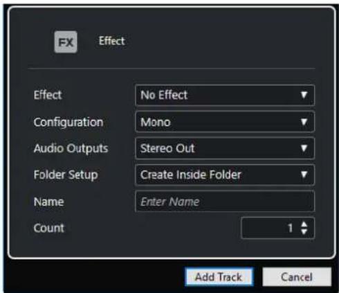 STEINBERG Cubase AI 11 - Boîte de dialogue Ajouter une piste - Effet - 2