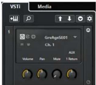 VSTi Media GrvAgrSE01 Ch. 1 Volume Pan Muse 1 Return 1 1 1