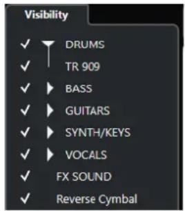 STEINBERG Cubase AI 11 - Zone gauche de la MixConsole - 1