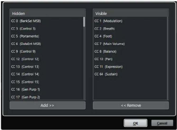 STEINBERG Cubase AI 11 - Boîte de dialogue Configuration des contrôleurs MIDI - 1