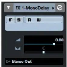 FX 1-MonoDelay m S R W 0.00 C Stereo Out
