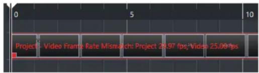 Project- Video Frame Rate Mismatch Project 28.97 fps;Video 25.00 fps