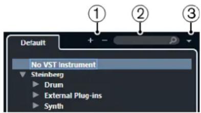 Default No VST Instrument Steinberg ► Drum ► External Plug-ins ► Synth
