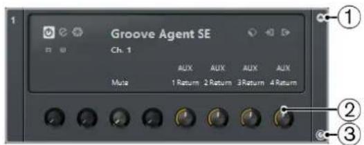 Groove Agent SE Ch. 1 Aux AUX AUX AUX Muta 1 Return 2 Return 3 Return 4 Return
