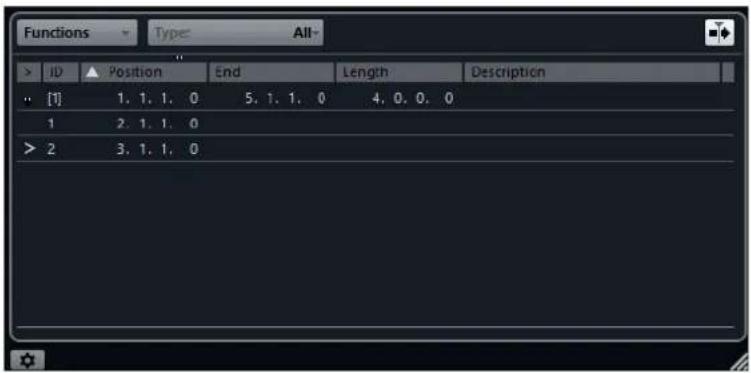 Functions Type: All- ID Position End Length Description [1] 1. 1. 1. 0 5. 1. 1. 0 4. 0. 0. 0 1 2. 1. 1. 0 > 2 3. 1. 1. 0