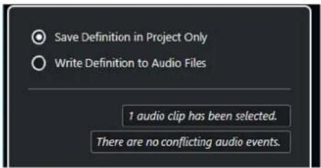 STEINBERG Cubase AI 11 - Boîte de dialogue Régler définition en fonction du tempo - 1