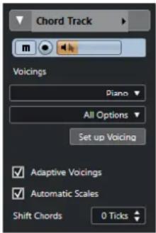 Chord Track m Voicings Piano All Options Set up Voicing Adaptive Vocings Automatic Scales Shift Chords 0 Ticks