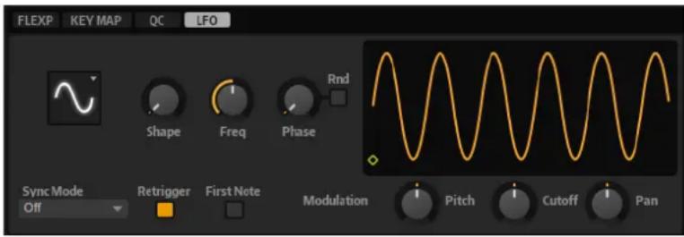 STEINBERG HALion Sonic 7 - Onglet LFO des couches de boucles - 1
