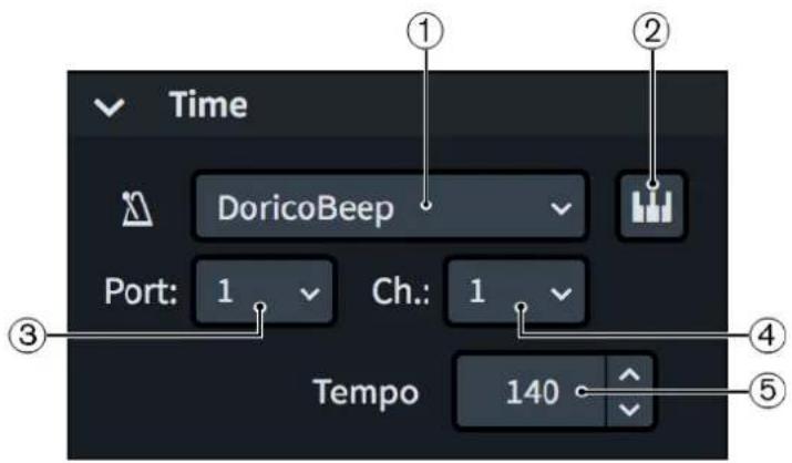 STEINBERG Dorico Elements 3.5 - En-tête de la piste Temps - 1
