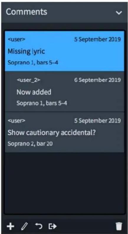 STEINBERG Dorico Elements 3.5 - Panneau Commentaires - 1