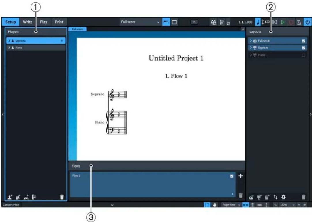 STEINBERG Dorico Elements 3.5 - Fenêtre de projet en mode Configuration - 1