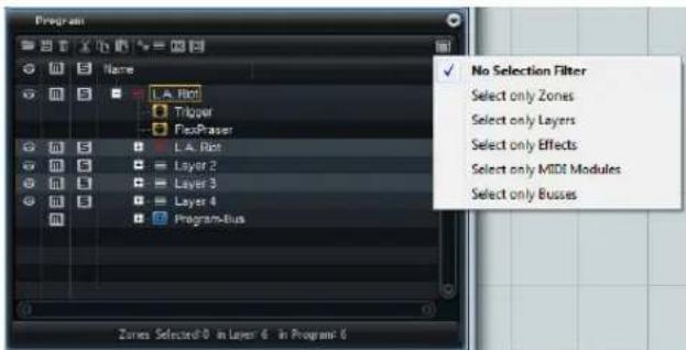 STEINBERG HALion 4 - Utilisation du filtre de sélection - 1