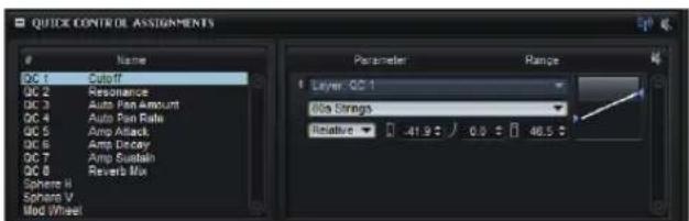 STEINBERG HALion 4 - 「QUICK CONTROL ASSIGNMENTS」セクション - 1