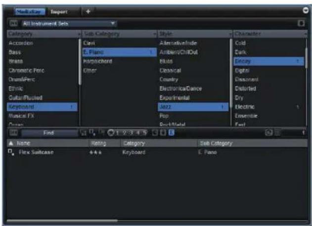 STEINBERG HALion 4 - MediaBay によるファイル管理 - 1