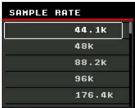 STEINBERG AXR4U - - SAMPLE RATE (Taux d'échantillonnage) - 1