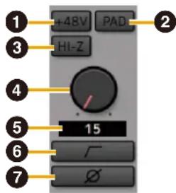 STEINBERG AXR4U - Section des Paramètres d'entrée— Préampli micro - 1