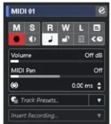 STEINBERG Cubase Pro 13 - Section Paramètres de base des pistes MIDI - 1