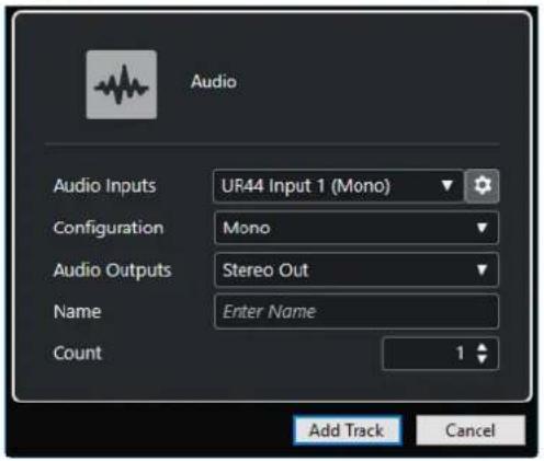 STEINBERG Cubase Pro 13 - Boîte de dialogue Ajouter une piste - Audio - 2