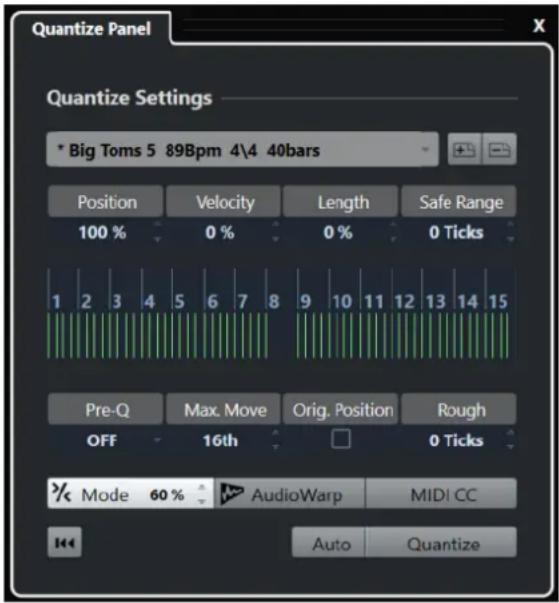 STEINBERG Cubase Pro 13 - Options de quantification sur un groove - 1