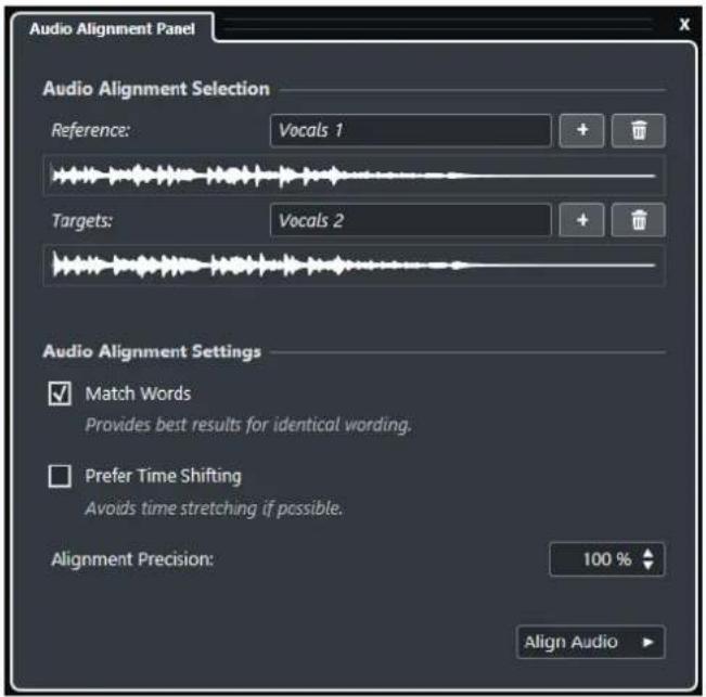 STEINBERG Cubase Pro 13 - Panneau d'alignement audio - 1