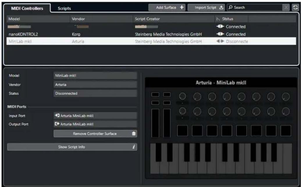 STEINBERG Cubase Pro 13 - Supprimer la surface de contrôle - 1