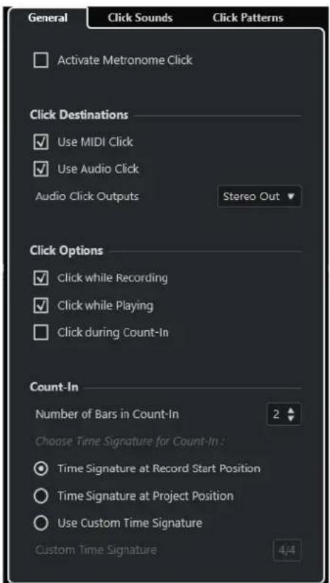 STEINBERG Cubase Pro 13 - Boîte de dialogue Configuration du métronome - 1