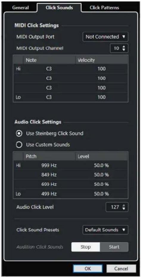 STEINBERG Cubase Pro 13 - Onglet Sons de clic - 1