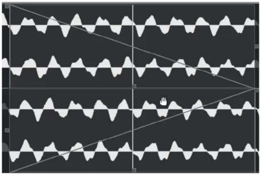STEINBERG Cubase Pro 13 - Déplacer la zone de fondu enchaîné à l'aide des boutons Décaler - 2
