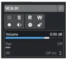STEINBERG Cubase Pro 13 - Section Paramètres de base des pistes Fader VCA - 1