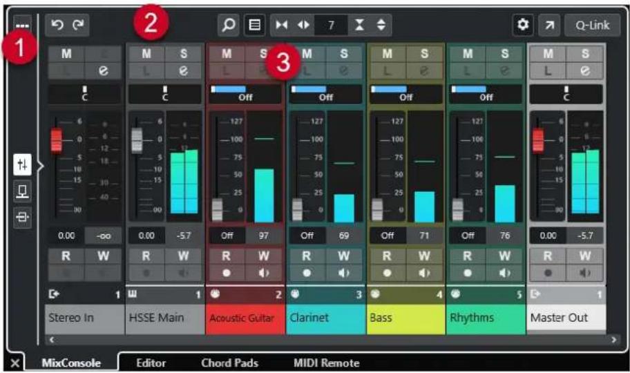 STEINBERG Cubase Pro 13 - MixConsole de la zone inférieure - 1
