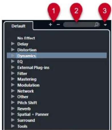 STEINBERG Cubase Pro 13 - Sélecteur d'effets VST - 1