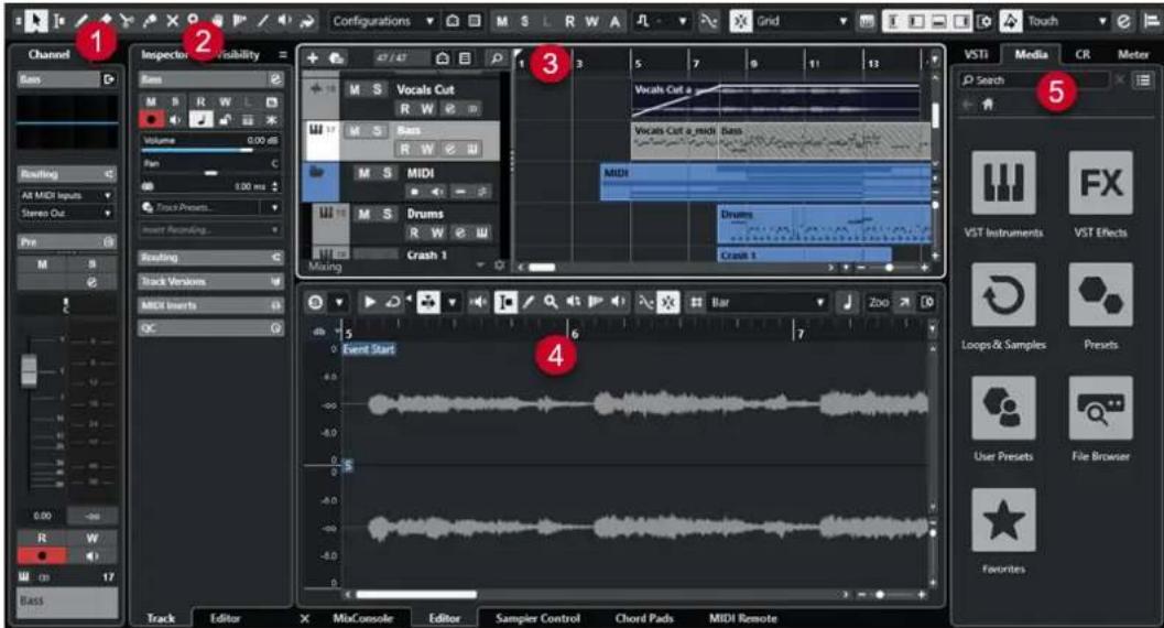 STEINBERG Cubase Pro 13 - Fenêtre Projet - 1