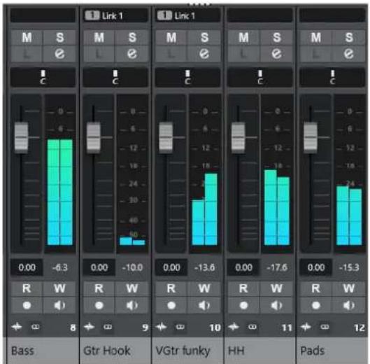 STEINBERG Cubase Pro 13 - Section des faders - 1