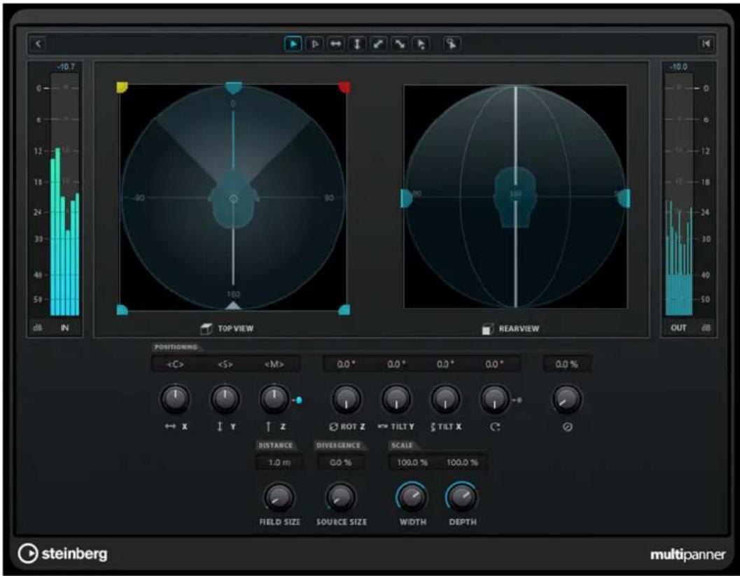 STEINBERG Cubase Pro 13 - Interface du plug-in VST MultiPanner en mode Ambisonics - 1