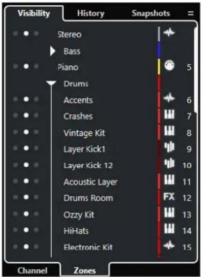 STEINBERG Cubase Pro 13 - Zone gauche de la MixConsole - 1