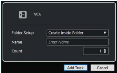 STEINBERG Cubase Pro 13 - Boîte de dialogue Ajouter une piste - VCA - 2
