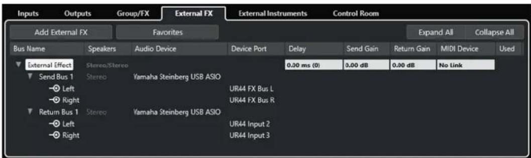 STEINBERG Cubase Pro 13 - Onglet Effets externes - 1