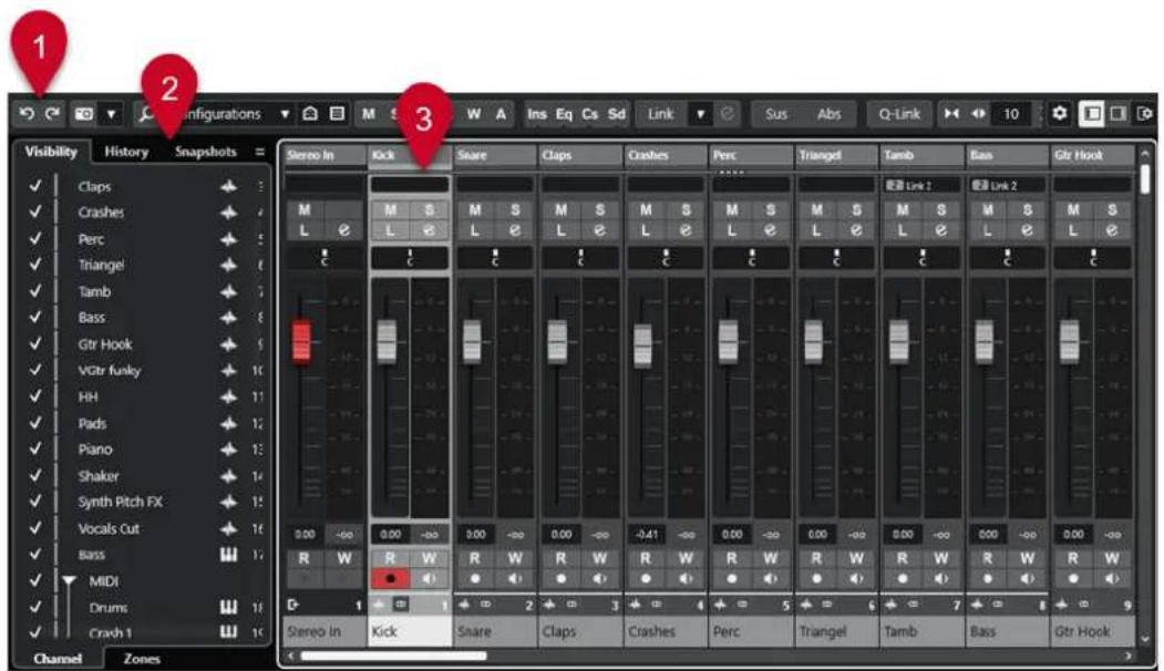 STEINBERG Cubase Pro 13 - Fenêtre de la MixConsole - 1