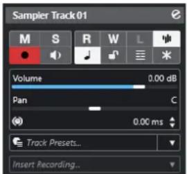 STEINBERG Cubase Pro 13 - Section Paramètres de base des pistes Échantillonneur - 1