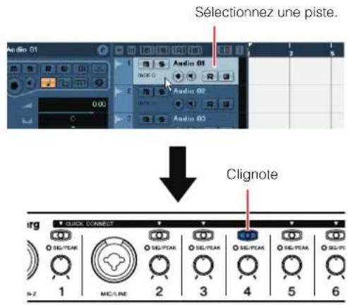 STEINBERG MR816X - Acheminement automatique de la piste audio via la touche [QUICK CONNECT] - 3