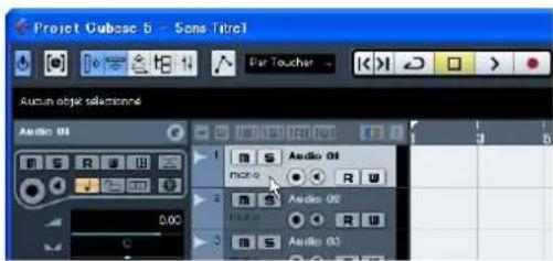 STEINBERG MR816X - Pour changer l'affectation du signal d'entrée au sein d'un projet, sélectionnez la piste audio souhaitée. - 1