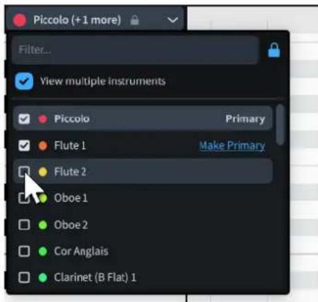 STEINBERG Dorico Elements 4 - Menu des instruments - 1