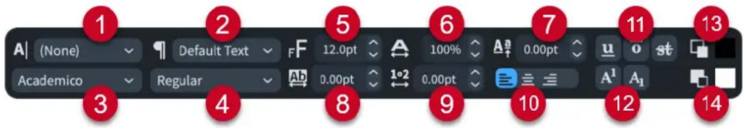 STEINBERG Dorico Elements 4 - Options de l'éditeur de texte en mode Écriture - 1